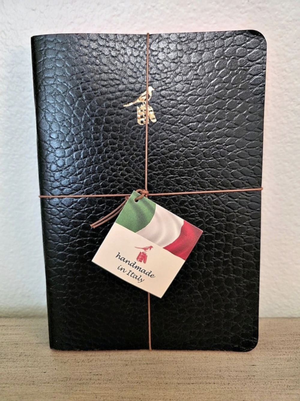 Bieffe Handmade Italian Leather Journal in Black NWT